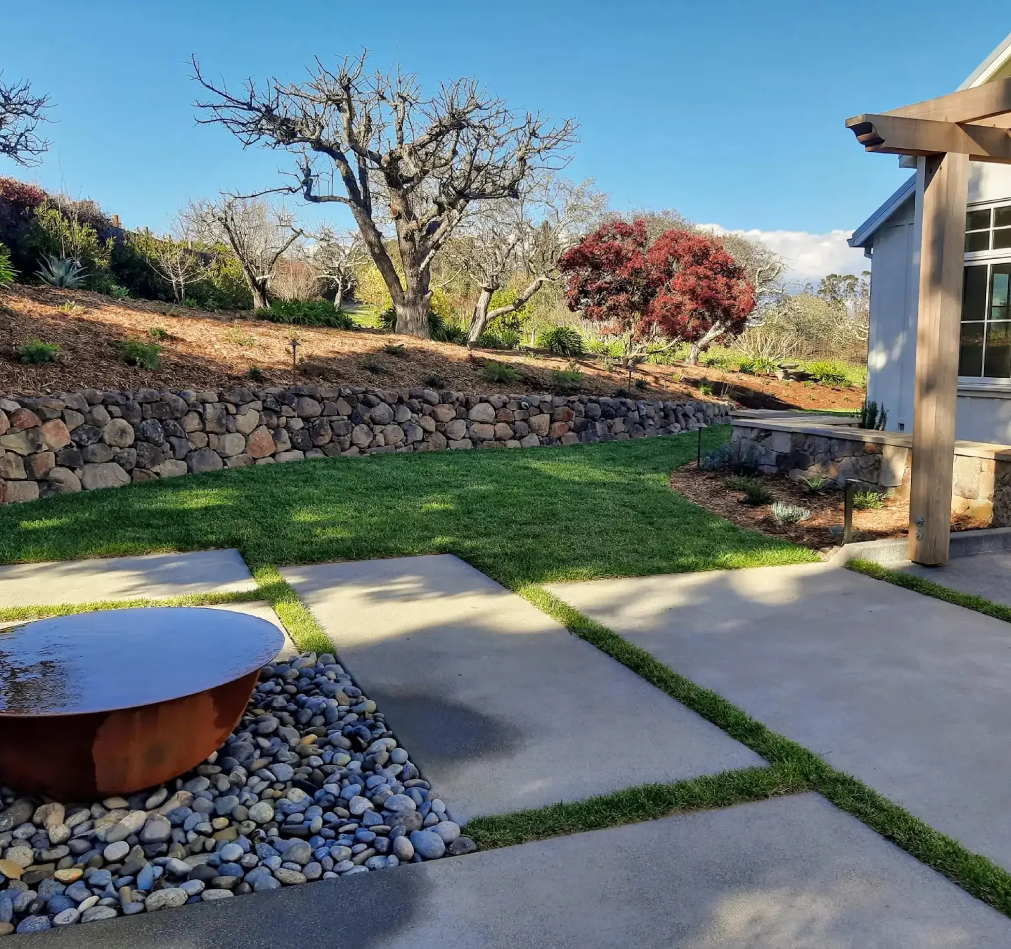 irrigation and landscape planting area in Sonoma County