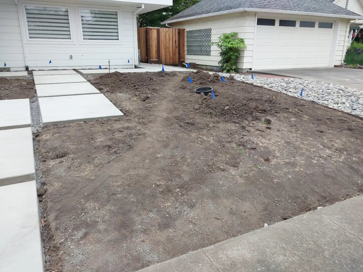 driveway concrete and front yard hardscape work