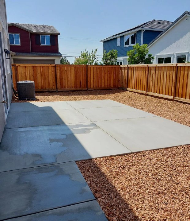 Concrete patio and outdoor living space in Sonoma County by Felix Contreras Landscaping